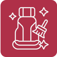 Car seat cleaning icon with sparkles.